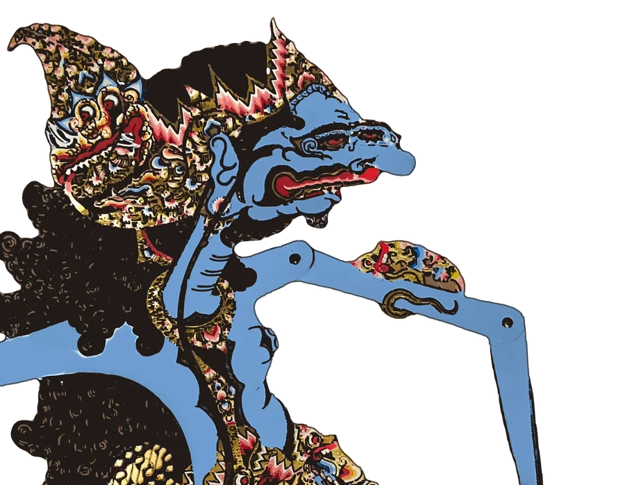 Head of puppet No. 1: headdress, carving and painting